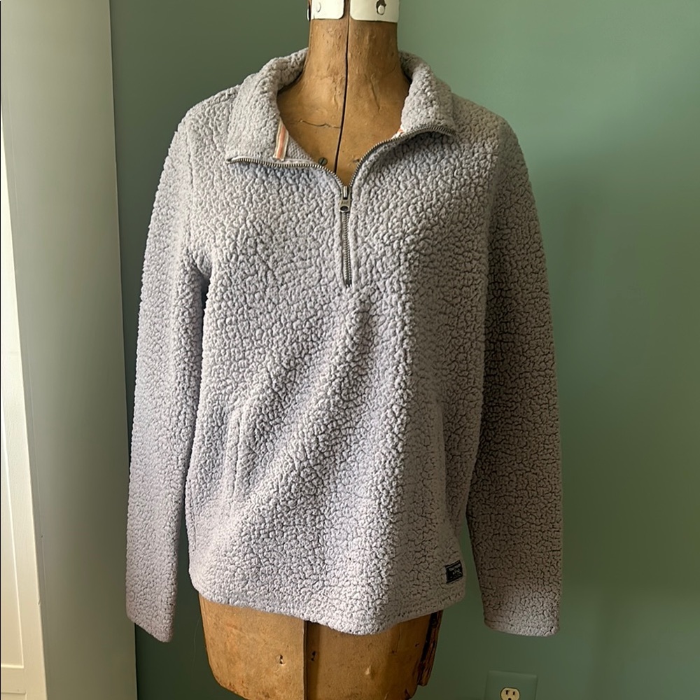 Cozy Gray Sherpa Pullover